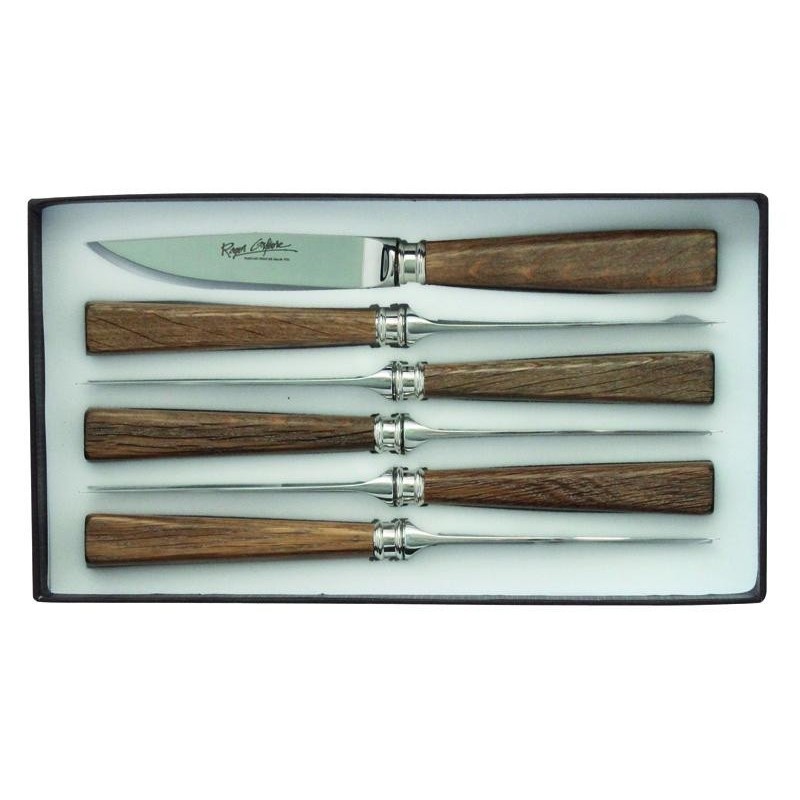 Couteau à champignons original Roger Orfèvre en bois de chêne